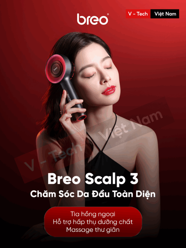 Lược Điện Massage Da Đầu Breo Scalp 3