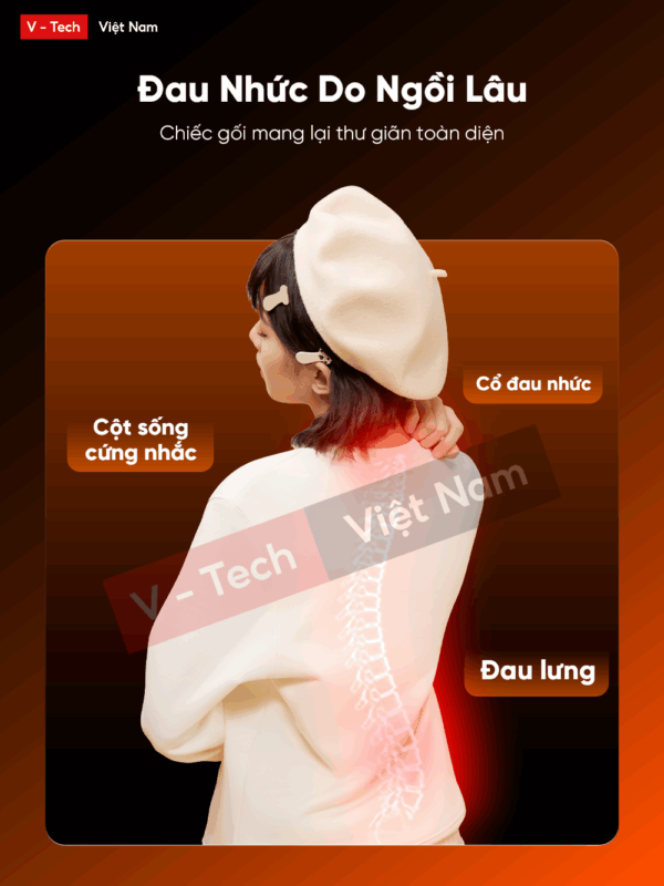 Gối Massage Cổ Và Lưng  Breo P2 – Đấm Bóp Làm Nóng