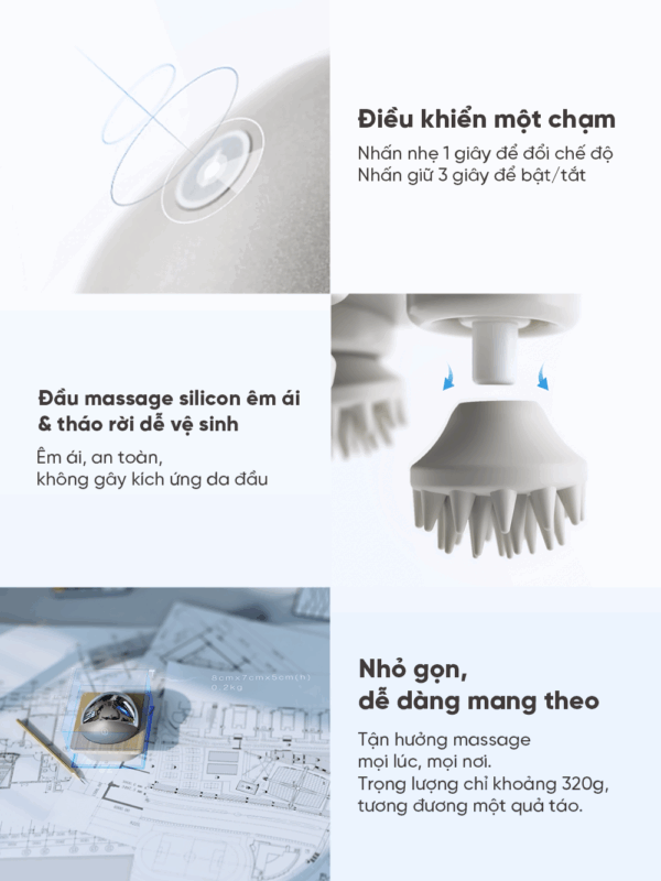 Máy Massage Đầu Breo Scalp Mini Pro – Tia Hồng Ngoại Kích Thích Mọc Tóc – Xoa Bóp Đa Điểm Tuần Hoàn Lưu Thông Máu