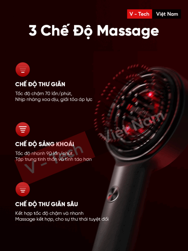 Lược Điện Massage Da Đầu Breo Scalp 3