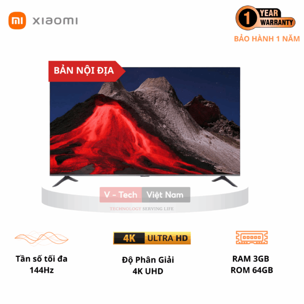 Tivi Xiaomi Redmi A Pro 75 Inch 2025 Ram 3/64GB 144Hz Tiết Kiệm Điện
