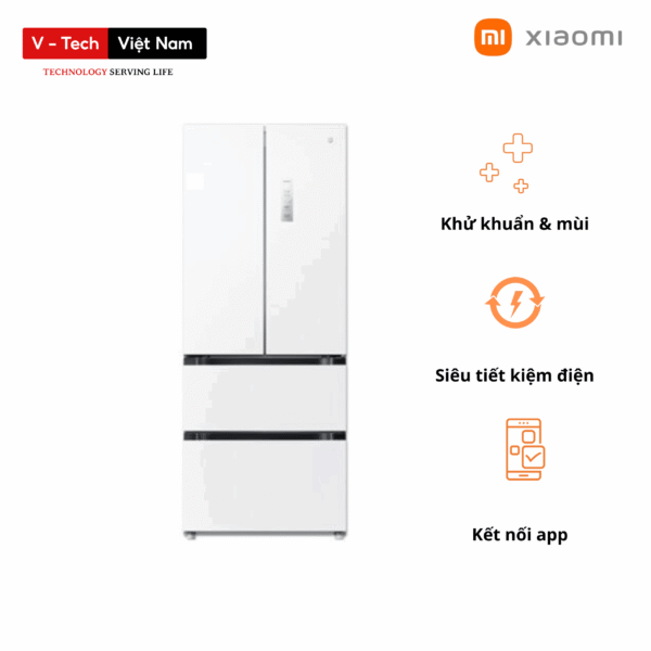 Tủ lạnh Xiaomi Mijia 508L kiểu Pháp Màu Trắng Model 2025