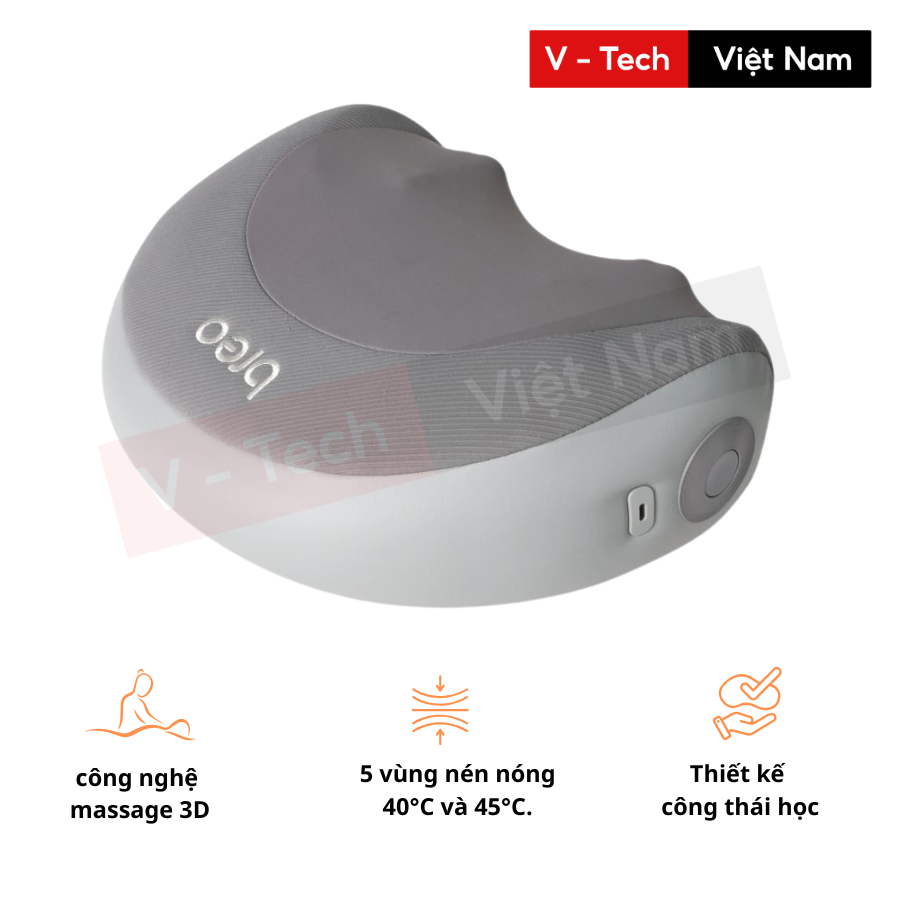 Gối Massage Cổ Và Lưng  Breo P2 – Đấm Bóp Làm Nóng