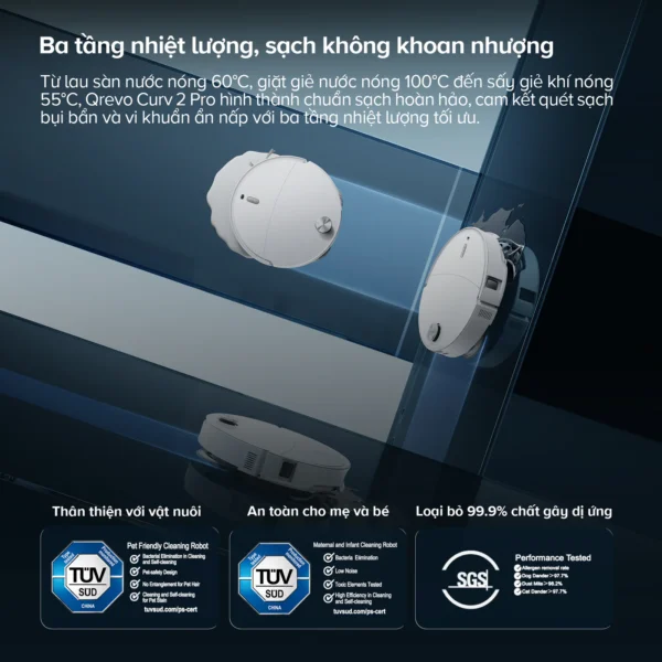 Robot Hút Bụi Lau Nhà Roborock Qrevo Curv 2 Pro