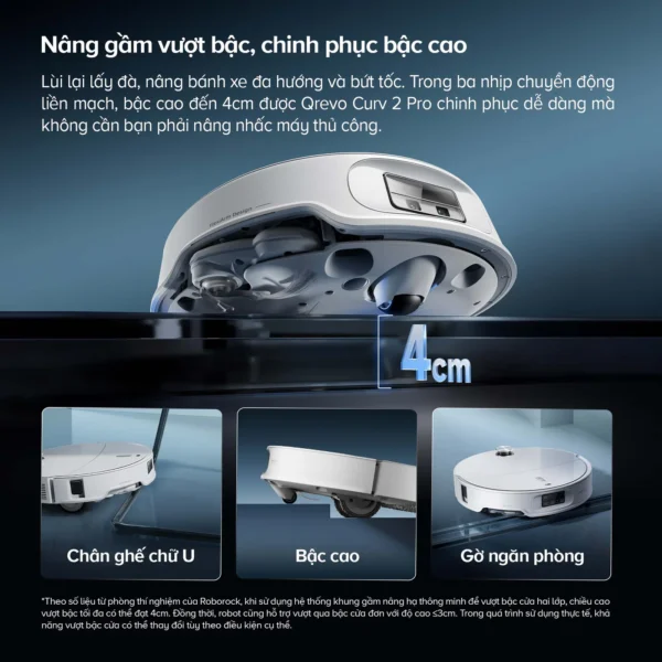 Robot Hút Bụi Lau Nhà Roborock Qrevo Curv 2 Pro