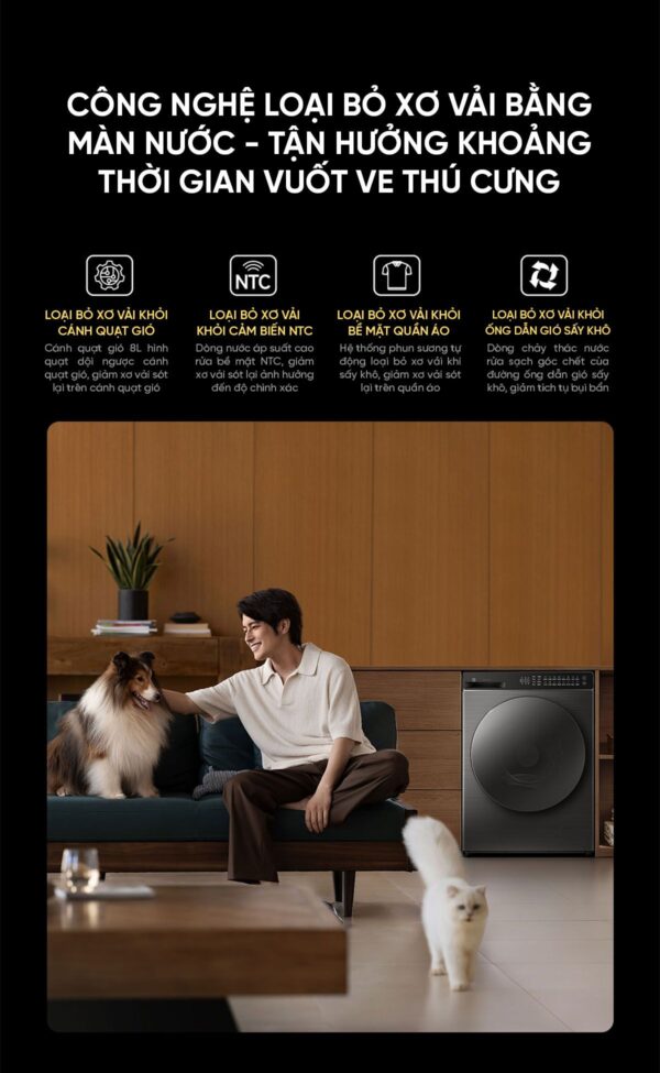 Máy giặt sấy Xiaomi Mijia MJ105 New 2025, giặt 10kg, sấy 7kg Tự Động Phân Chia Nước Giặt