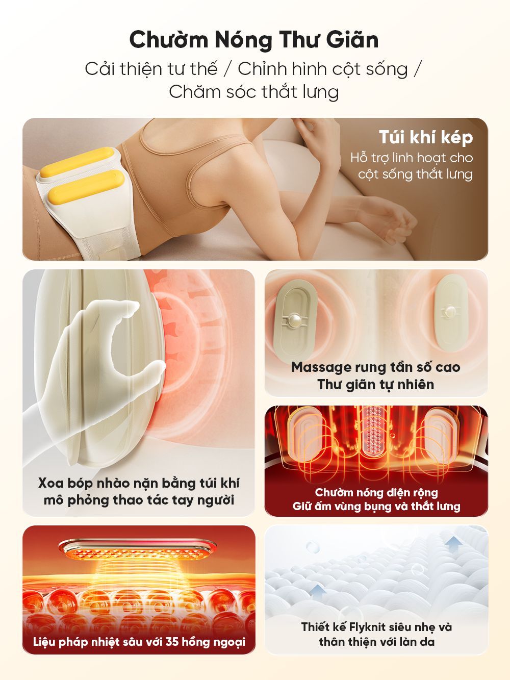  Đai Massage Chườm Nóng Bụng Và Thắt Lưng Breo Y2 