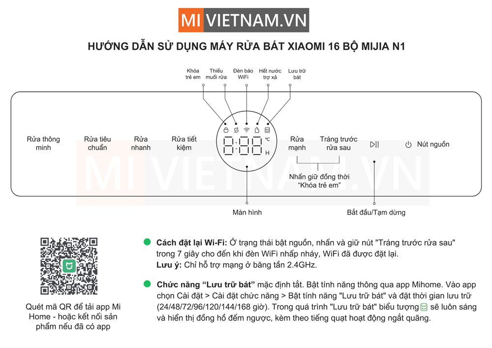 Máy rửa bát, rửa chén Xiaomi 16 bộ Mijia N1