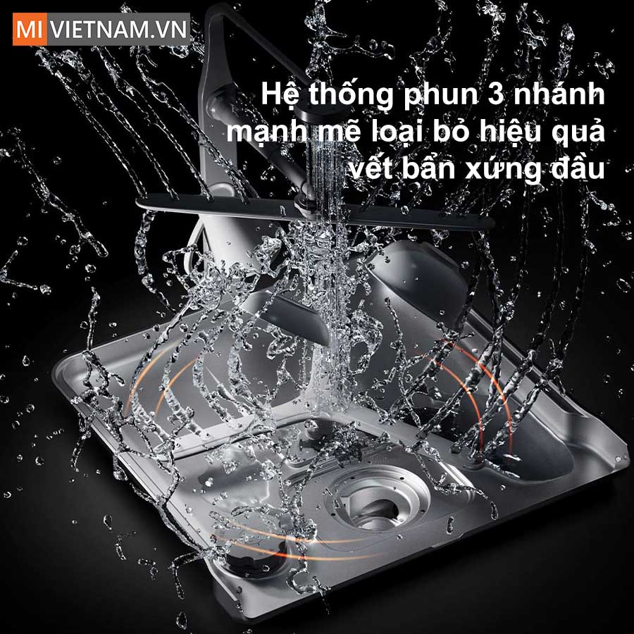 Hệ thống cánh tay phun nước 3 nhánh nâng cao hiệu quả làm sạch