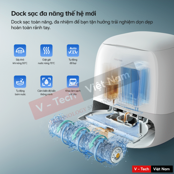 Robot Hút Bụi Lau Nhà Roborock Qrevo Curv 2 Flow