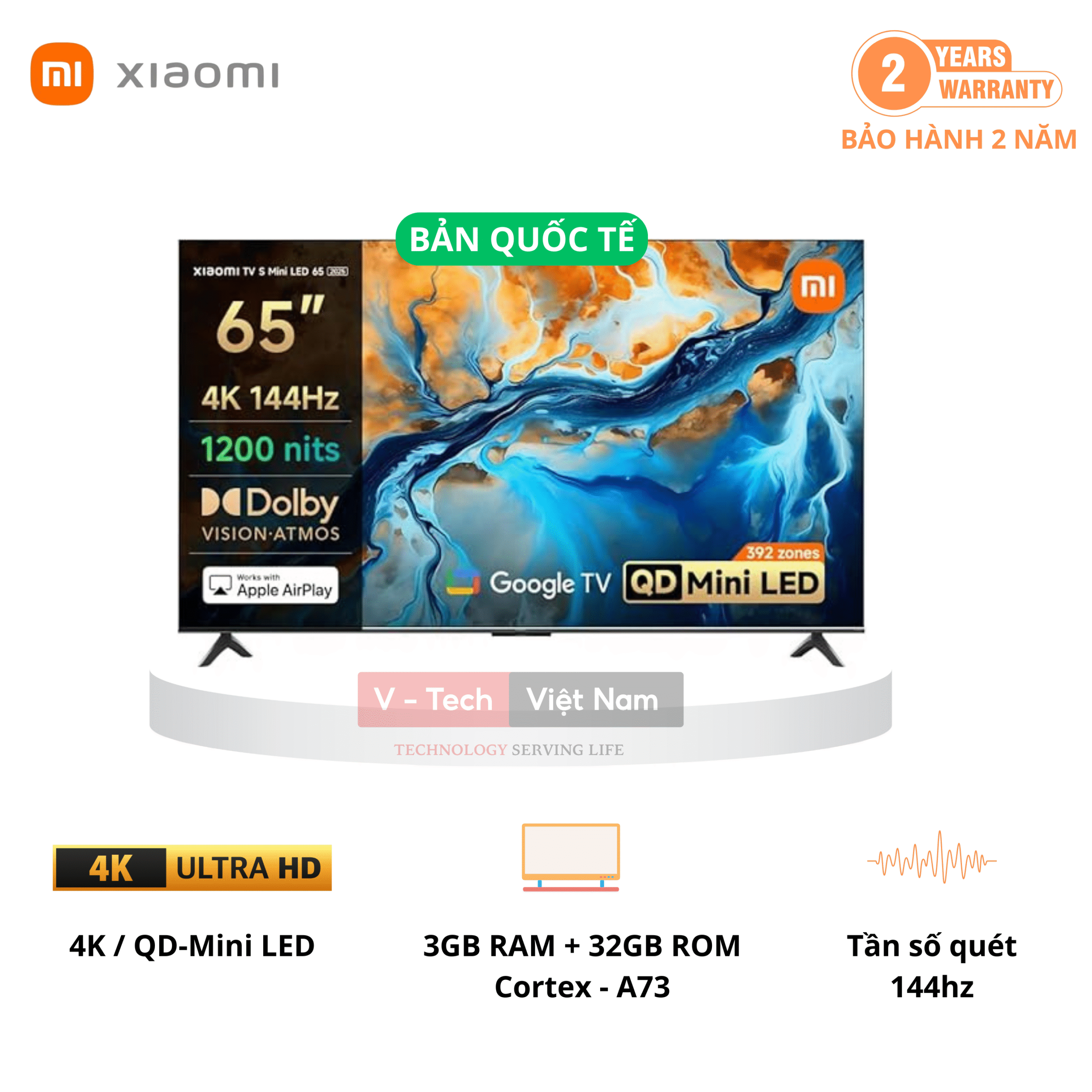 Tivi Xiaomi Smart Display S Mini Led 65 inch 2025 – Hình ảnh siêu nét, giá tốt