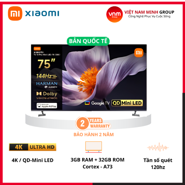 Tivi Xiaomi S Pro Mini LED 75 Inch 2026 – Màn Mini LED 4K Bản Quốc Tế