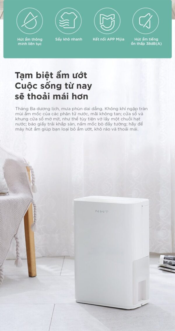 Máy Hút Ẩm Xiaomi NWT 12L Thông Minh