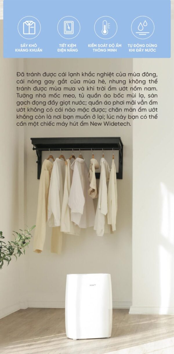 Máy Hút Ẩm Xiaomi NWT 18L Thông Minh