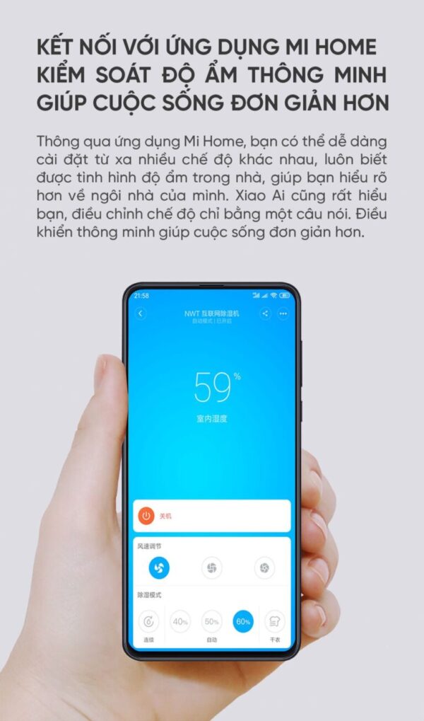 Máy Hút Ẩm Xiaomi NWT 18L Thông Minh