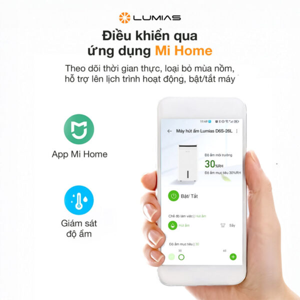 Máy hút ẩm 26L Lumias D6S-26L – Hàng Chính Hãng