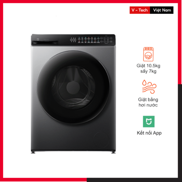 Máy giặt sấy cửa trước Xiaomi Mijia Giặt 10.5kg, Sấy 7kg – Bản Quốc Tế