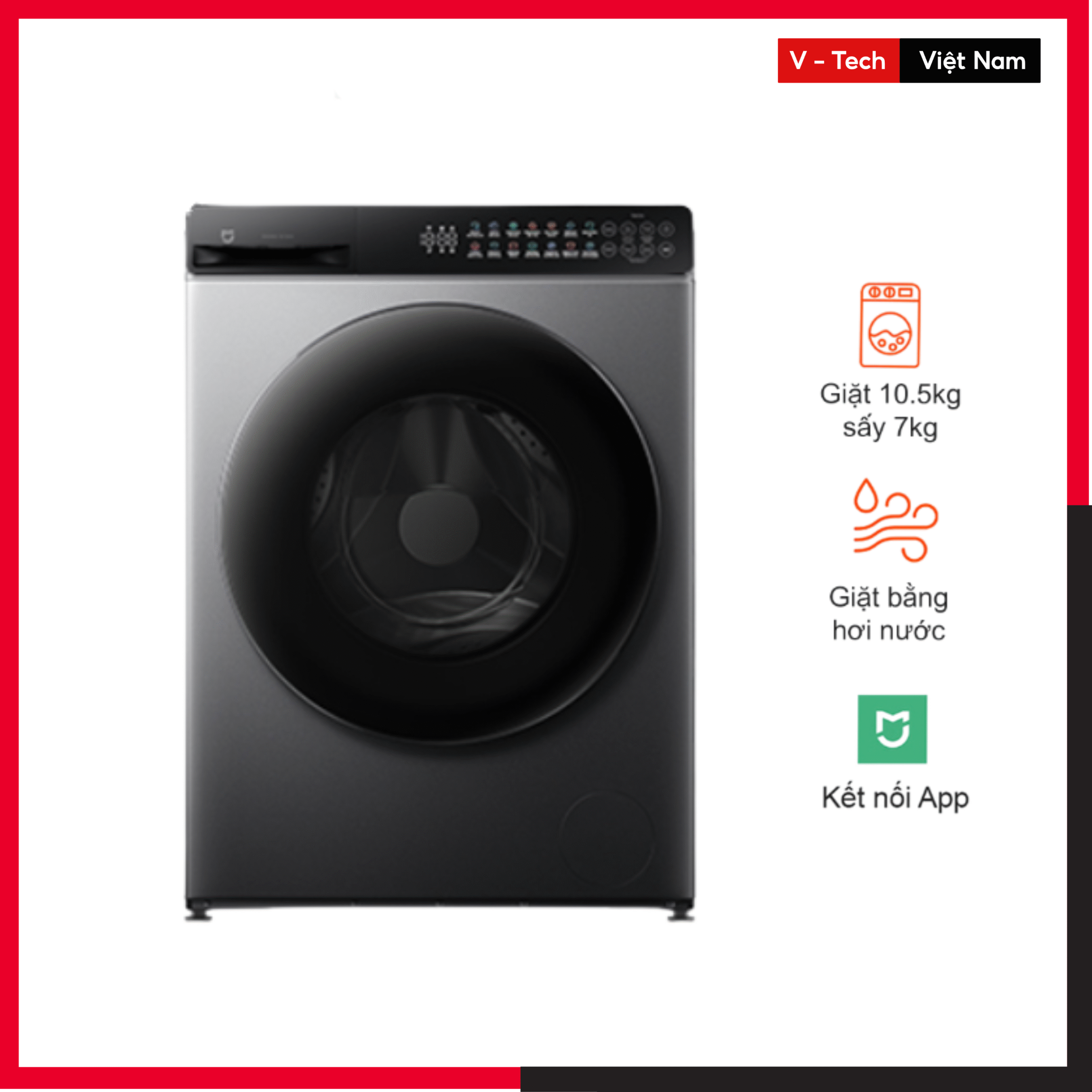 Máy giặt sấy cửa trước Xiaomi Mijia Giặt 10.5kg, Sấy 7kg – Bản Quốc Tế