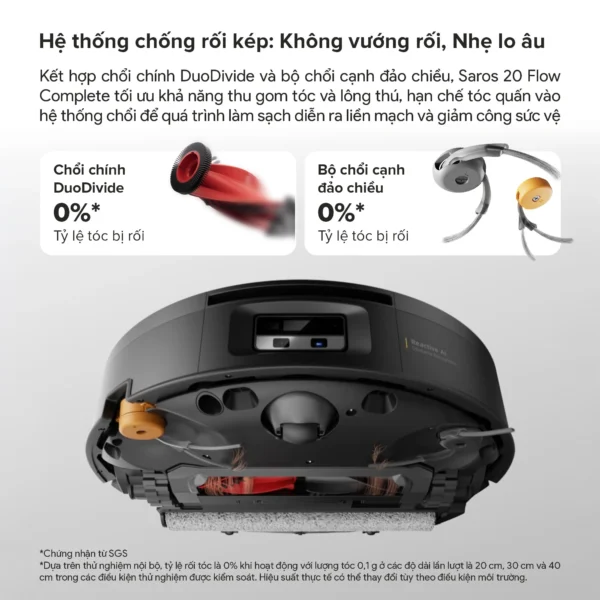 Robot hút bụi lau nhà Roborock Saros 20 Flow Complete